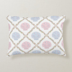 Coussins Décoratifs Motif en treillis de coquillages pastel de plage c