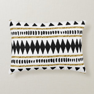 Coussins Décoratifs Motif ethnique Black Gold Parties scintillant
