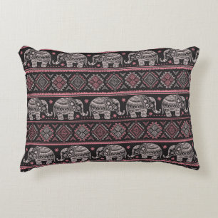 Coussins Décoratifs Motif ethnique noir d'éléphant