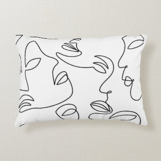Coussins Décoratifs Motif face Abstrait d'une ligne
