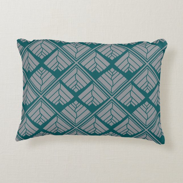 Coussins Décoratifs Motif feuille carré Turquoise neutre (Dos)