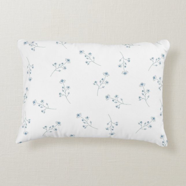 Coussins Décoratifs Motif Fleur sauvage bleu (Dos)