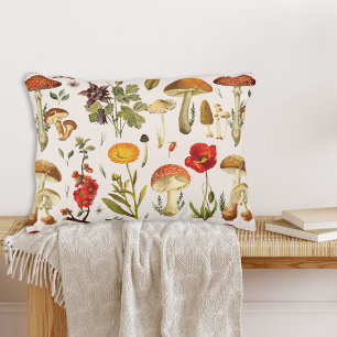 Coussins Décoratifs Motif Fleur Sauvage et Champignon Vintage