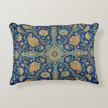 Motif floral arabesque persan bleu royal