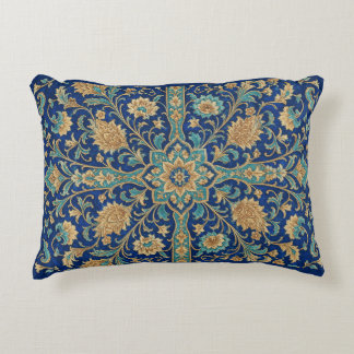 Coussins Décoratifs Motif floral arabesque persan bleu royal