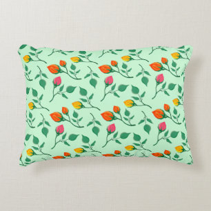 Coussins Décoratifs Motif floral avec fleurs roses colorées
