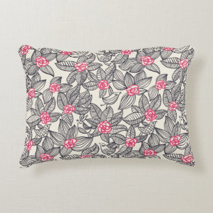 Coussins Décoratifs Motif floral avec oiseaux de caricature