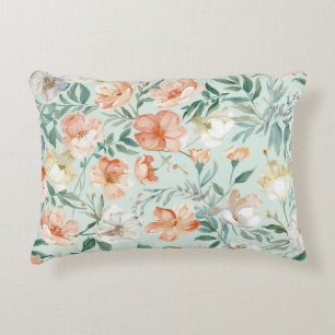 Coussins Décoratifs Motif floral bleu aquarelle de prairie fleurie