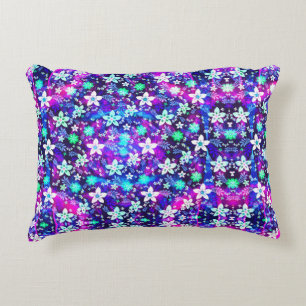 Coussins Décoratifs Motif Floral Bleu - Fleur Edelweiss géométrique
