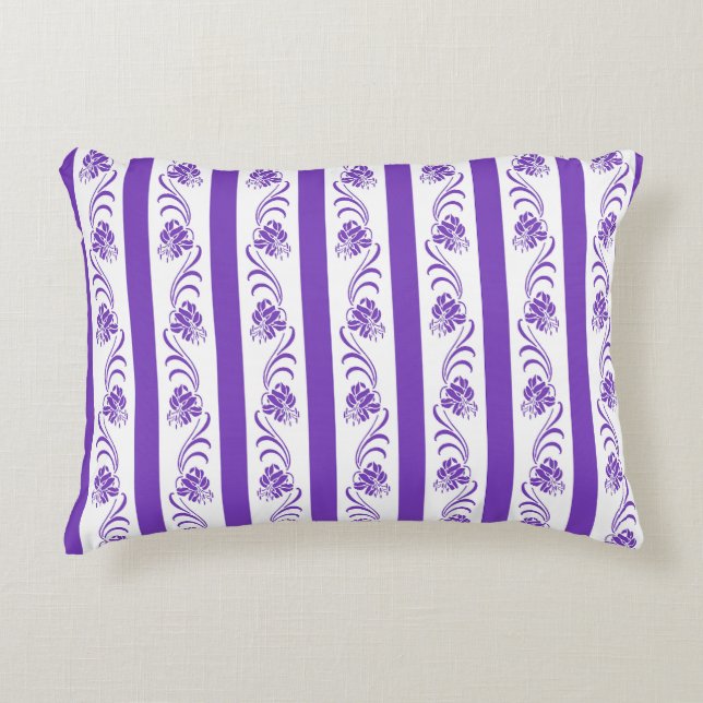 Coussins Décoratifs Motif floral de rayures (Devant)