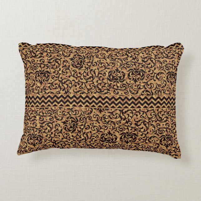 Coussins Décoratifs Motif floral d'or italien de la Renaissance (Dos)