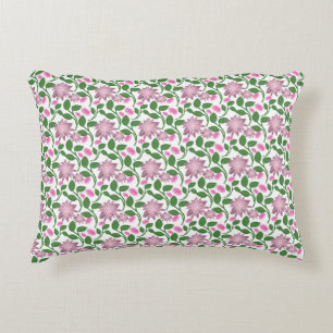 Coussins Décoratifs Motif floral foncé sans couture Fleurs roses Feuil