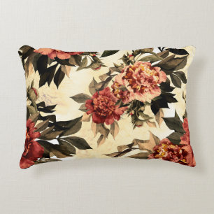 Coussins Décoratifs Motif floral incomparable avec roses rouge et oran