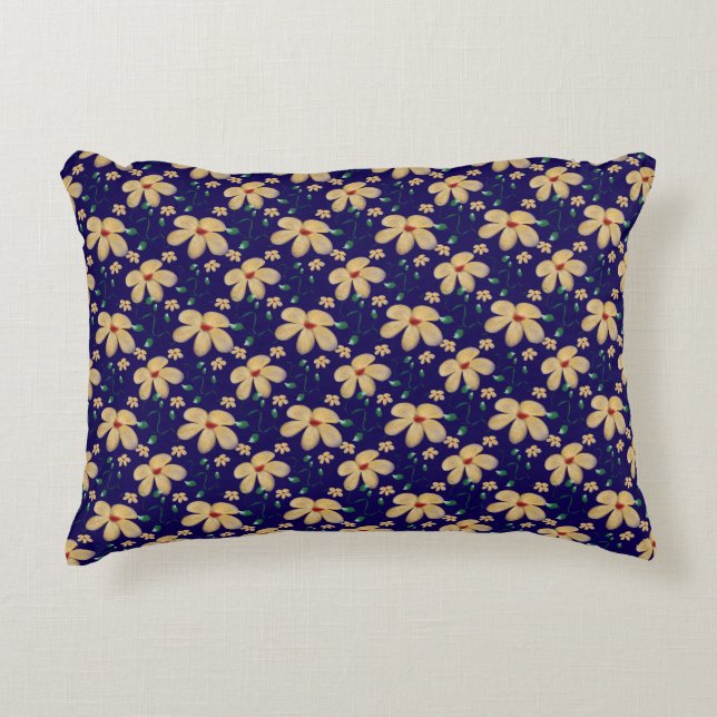 Coussins Décoratifs Motif floral jaune (Devant)