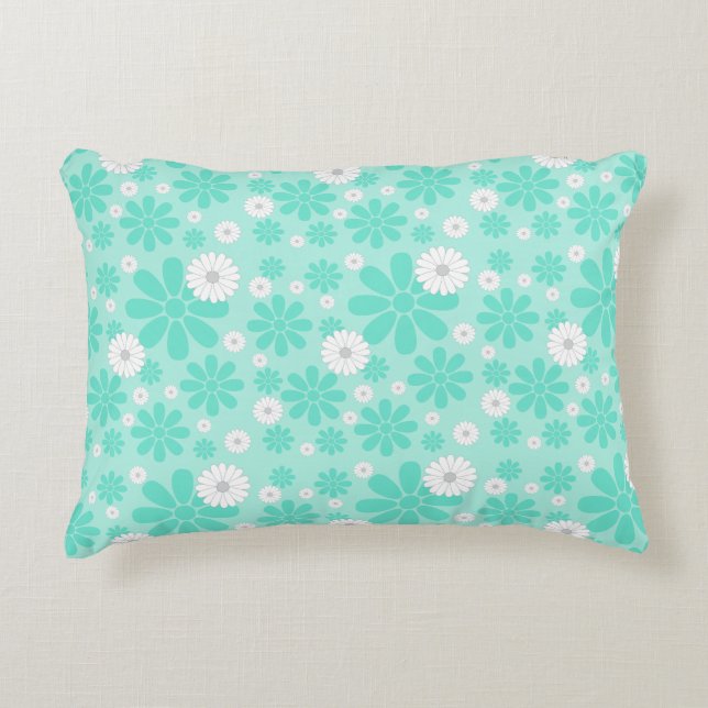 Coussins Décoratifs Motif Floral Pastel MINT (Devant)