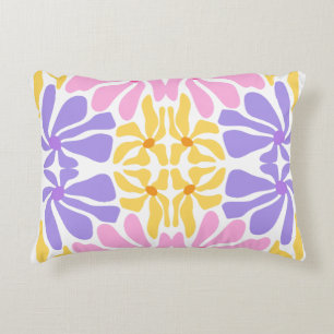 Coussins Décoratifs Motif Floral Rétro Pastel - Kaléidoscope Vibrant