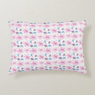 Coussins Décoratifs Motif floral rose aquarelle douce 