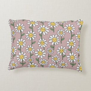 Coussins Décoratifs Motif floral rose Sourires de Marguerite joyeuse