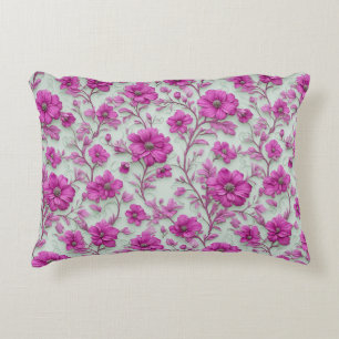 Coussins Décoratifs Motif floral rose vibrant avec fleurs magenta