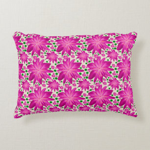 Coussins Décoratifs Motif floral rose vif sans couture 