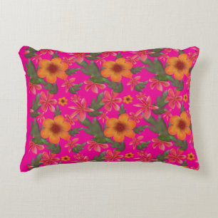 Coussins Décoratifs Motif floral sans couture Fleurs rouges Botanique 