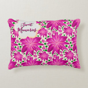 Coussins Décoratifs Motif floral sans couture rose vif personnalisé