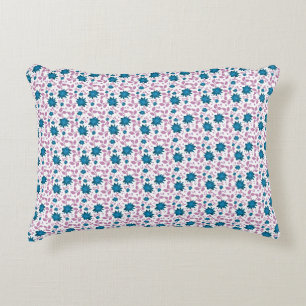 Coussins Décoratifs Motif floral sarcelle et rose Botanique moderne