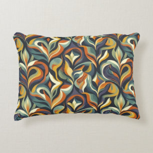 Coussins Décoratifs Motif floral tournoyant rétro groovy bleu marine s