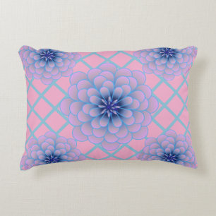 Coussins Décoratifs Motif floral violet bleu pastel esthétique sans co