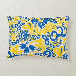 Coussins Décoratifs Motif folklorique aux couleurs du drapeau ukrainie