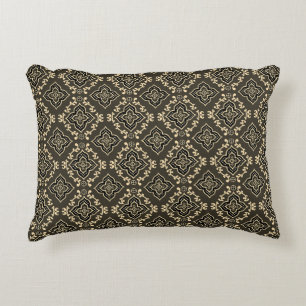 Coussins Décoratifs Motif géométrique doré et marron / Impression indi
