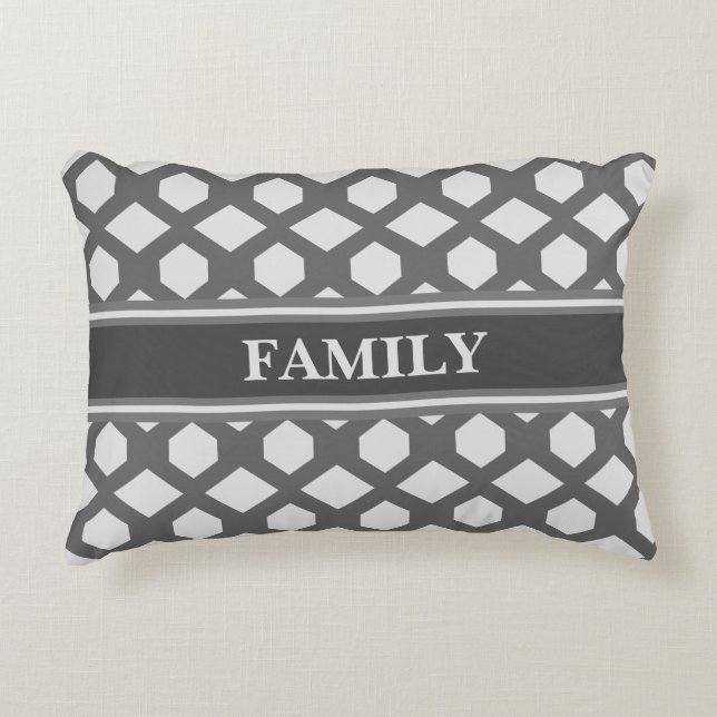 Coussins Décoratifs Motif géométrique gris et argent (Devant)