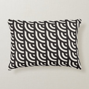 Coussins Décoratifs Motif géométrique monochrome sans couture. Abstrai