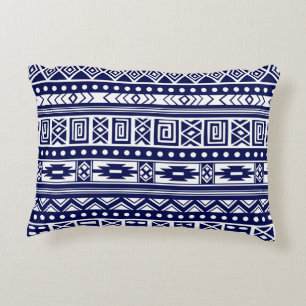 Coussins Décoratifs Motif géométrique tribal bleu