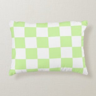 Coussins Décoratifs Motif Gingham à carreaux vert pastel