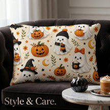 Motif Halloween Citrouille et Fantôme Mignon