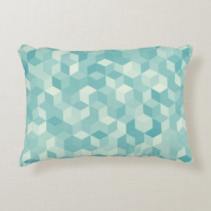 Coussins Décoratifs Motif Hexagonal bleu clair transparent