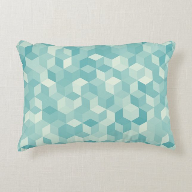 Coussins Décoratifs Motif Hexagonal bleu clair transparent (Devant)