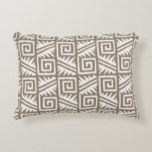 Coussins Décoratifs Motif Ikat Aztec - Taupe Tan et Crème