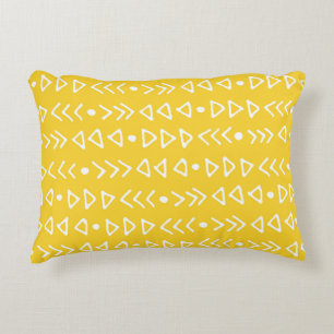 Coussins Décoratifs Motif jaune blanc de flèche de triangle