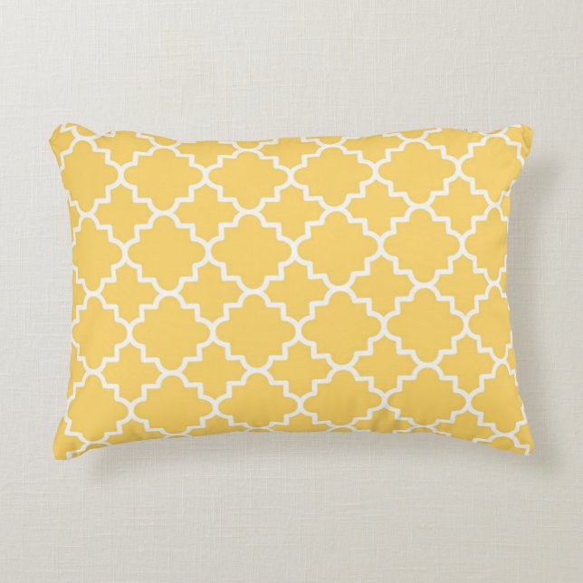 Coussins Décoratifs Motif jaune de Quatrefoil (Devant)