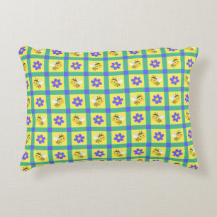 Coussins Décoratifs Motif joli de abeille et fleur de dessin animé