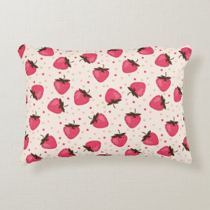 Coussins Décoratifs Motif Joli et Féminin de Fraises Roses