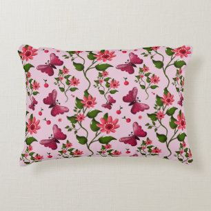 Coussins Décoratifs Motif joli papillon Cerise, Fruit Kawaii brillant