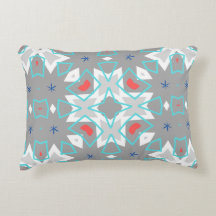 Motif Mandala Gris Corail | Floral Géométrique Boh