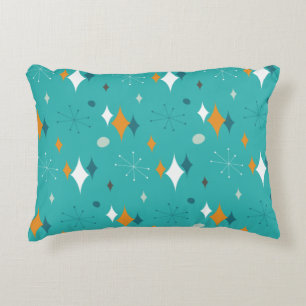 Coussins Décoratifs Motif moderne du milieu du siècle en Turquoise