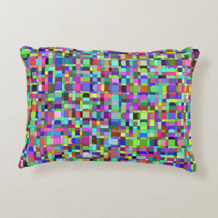 Coussins Décoratifs Motif multicolore de formes de carrés abstraits