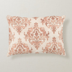 Coussins Décoratifs Motif ornemental à l'aquarelle en damas de pêche c