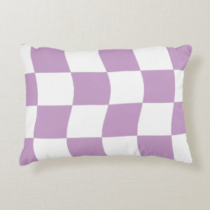 Coussins Décoratifs Motif Pastel Purple White Checker