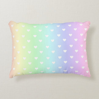 Coussins Décoratifs Motif Pastel Rainbow Ombre Hearts